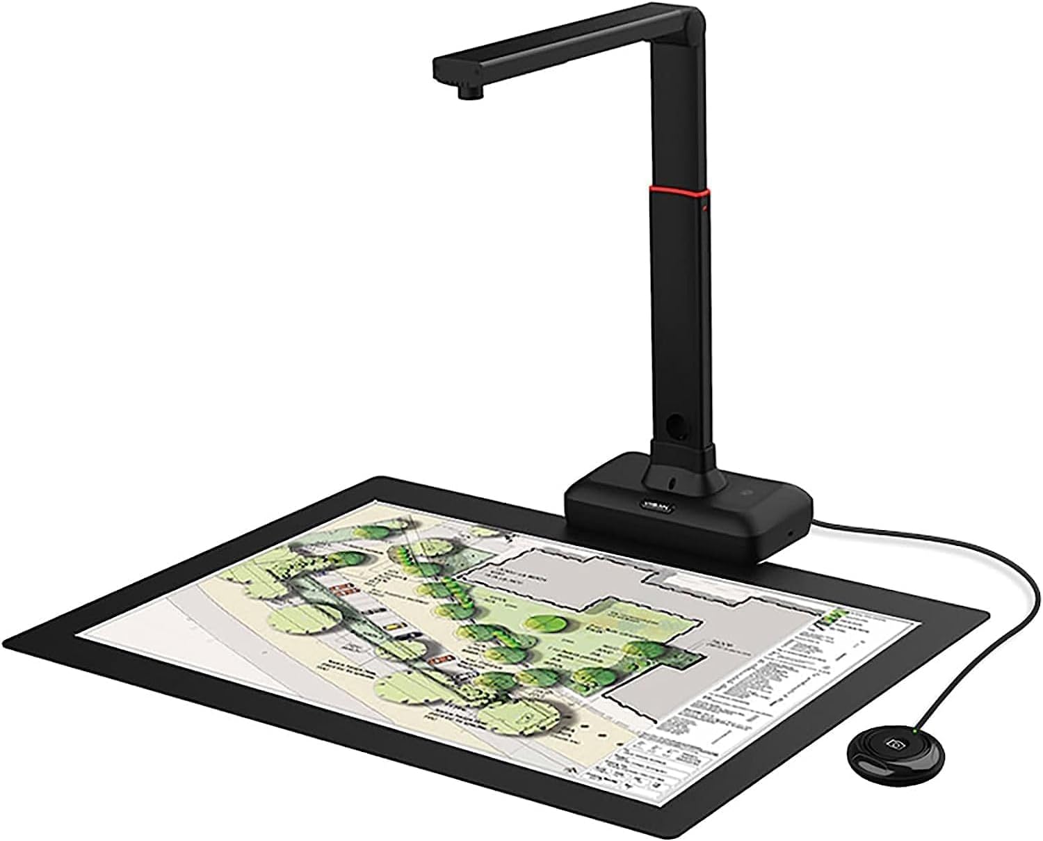 Large Format Book Scanner, Capture Size A2, 23MP High Resolution, with Auto-Flatten, Fingerprint Removal Technologies, Adjustable Height, Multi-Language OCR