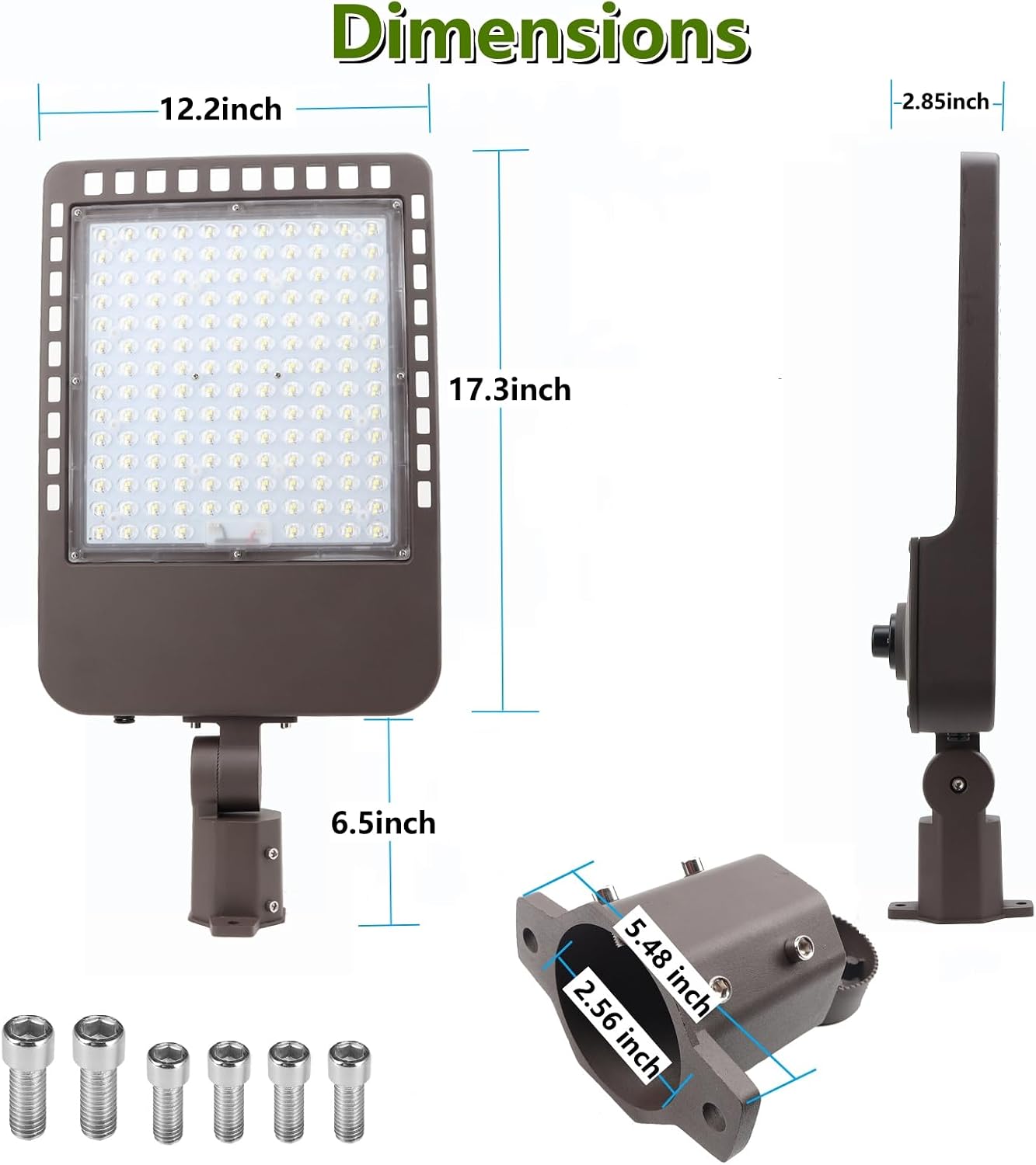 2PACK 300W LED Parking Lot Light with Dusk to Dawn Photocell, Slipfitter Mount and Wall Mount Commercial Outdoor Lighting, 100-277V 42000LM 5000K, ETL Commercial LED Security Flood Lights
