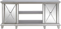 SEI Furniture - Toppington Mirrored Media Console - Transitional Design, Silver & Mirror Finish - Ideal for Living Room, Family Room (MS1010356)