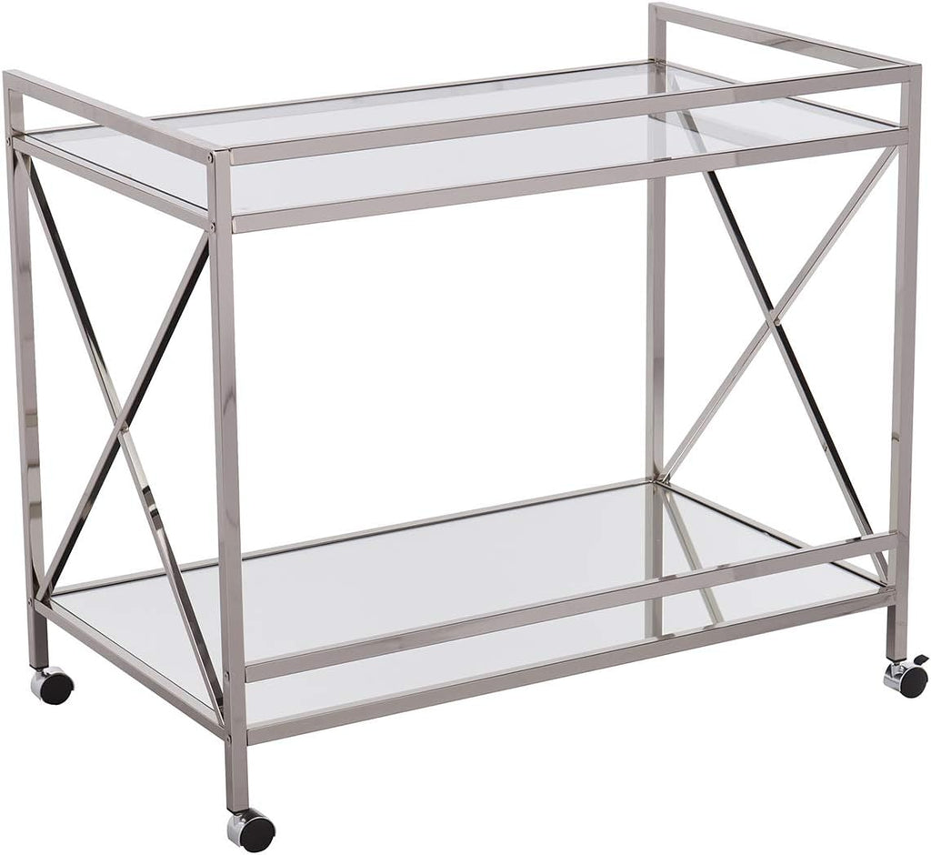SEI FURNITURE Southern Enterprises Maxton Bar cart, Polished Silver