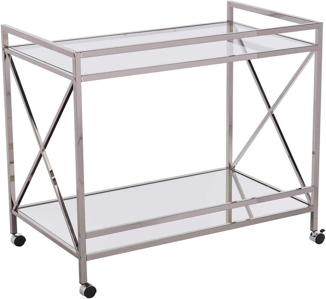 SEI FURNITURE Southern Enterprises Maxton Bar cart, Polished Silver