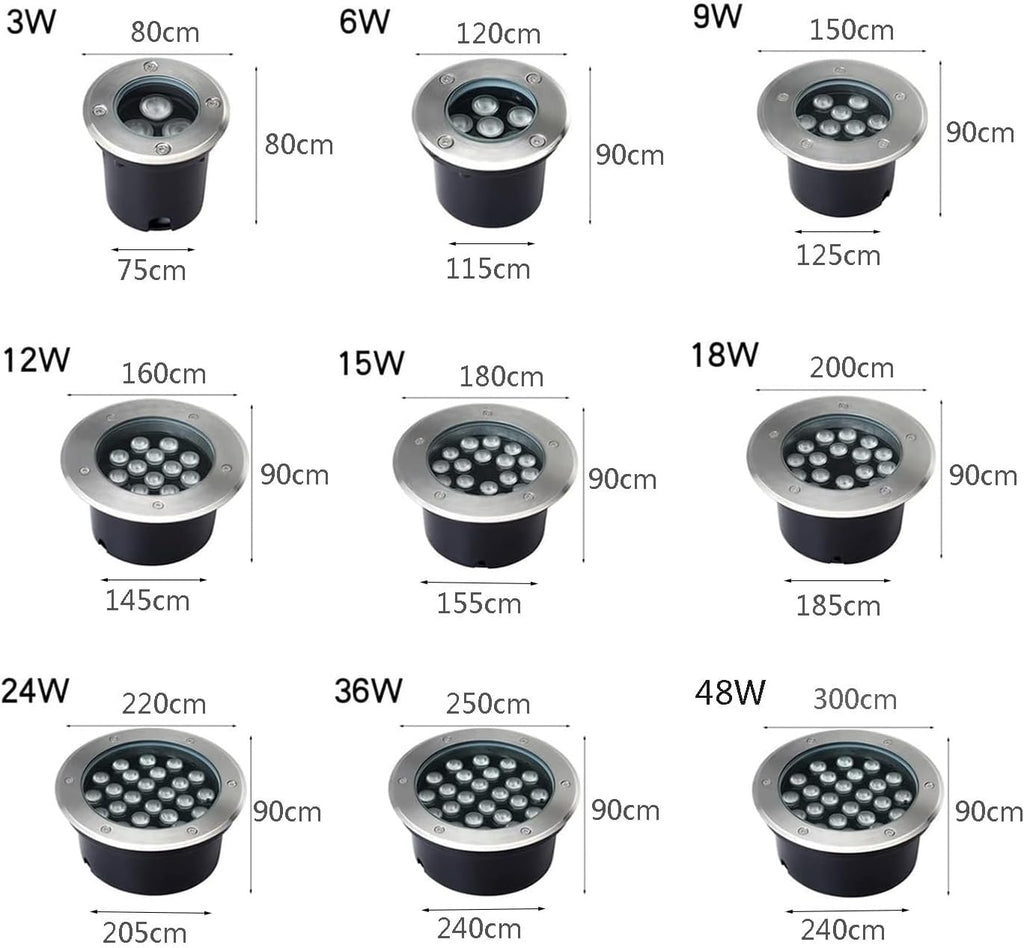 YANYO 2pcs 3W Garden Buried Light, Surface Mount Spotlights, Waterproof LED Deck Lights, Modern Outdoor Landscape Step Lamp, Aluminum Housing Fence Lights Wired (Color : Warm White, Size : 111-110V)