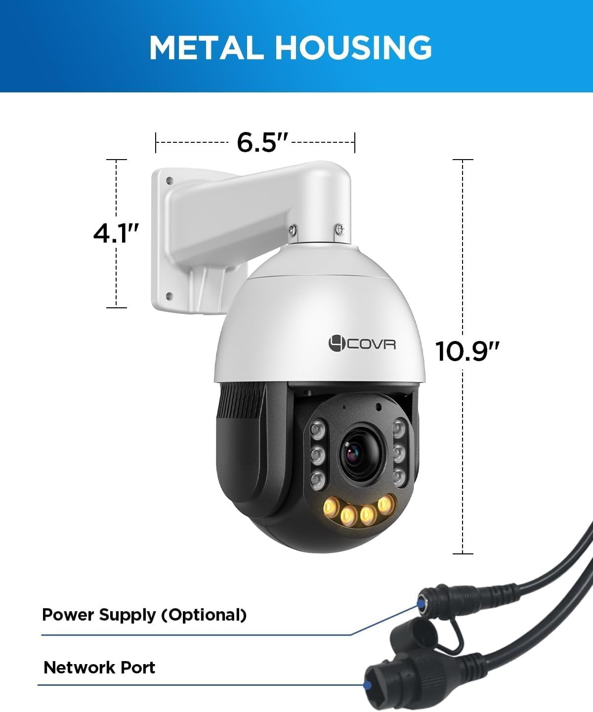4COVR 8MP Outdoor PTZ Camera IP67, 20x Optical Zoom, Human Vehicle Detection Activate Spotlights & Color Night, PoE Speed Dome Security Camera, Auto Cruising & Human Tracking, 2 Way Talk, LY-608IC20