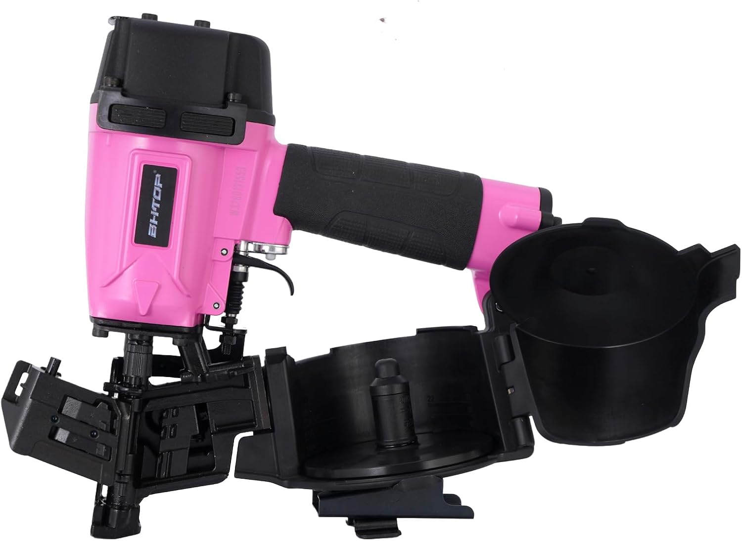 CN45N Roofing Nailer, 15 Degree Roofing Nail Gun, 3/4-Inch to 1-3/4-Inch Coil Nails, 120-pcs Load Capacity Coil Nailer in Pink