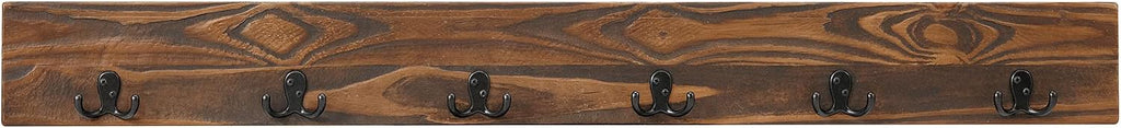 Alaterre Furniture Pomona Entryway Bench and Coat Hook Set – Modern Rustic 48-Inch Solid Wood Bench & Wall Mounted Coat Hook Set for Jackets, Bags & Shoes in Mudroom or Hallway (Rustic Brown)