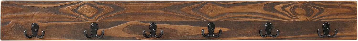 Alaterre Furniture Pomona Entryway Bench and Coat Hook Set – Modern Rustic 48-Inch Solid Wood Bench & Wall Mounted Coat Hook Set for Jackets, Bags & Shoes in Mudroom or Hallway (Rustic Brown)