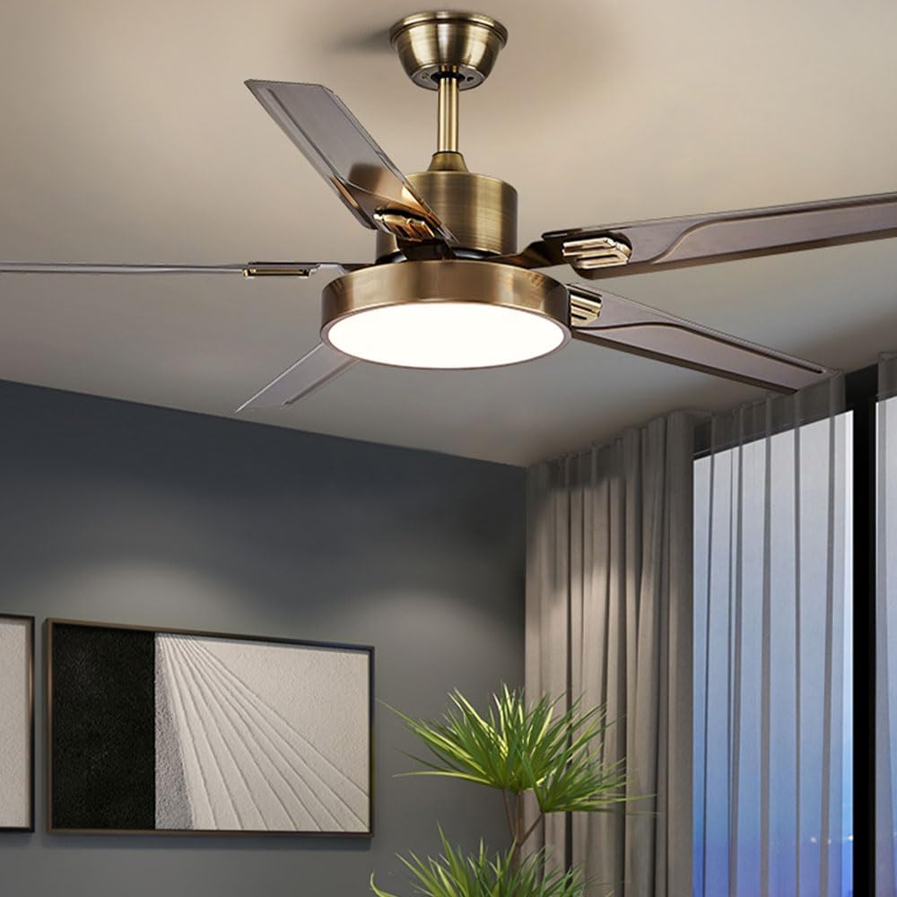 42 Inch Modern Ceiling Fan with Lights Frequency Conversion Remote Ceiling Fan Light 6 Speed 3 Color Bedroom Ceiling Fan Outdoor Ceiling Fans for Patios with Light