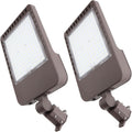 2PACK 300W LED Parking Lot Light with Dusk to Dawn Photocell, Slipfitter Mount and Wall Mount Commercial Outdoor Lighting, 100-277V 42000LM 5000K, ETL Commercial LED Security Flood Lights