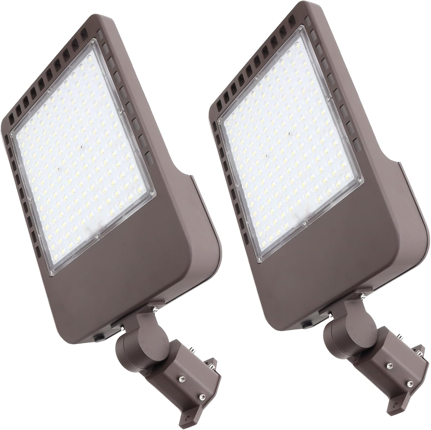 2PACK 300W LED Parking Lot Light with Dusk to Dawn Photocell, Slipfitter Mount and Wall Mount Commercial Outdoor Lighting, 100-277V 42000LM 5000K, ETL Commercial LED Security Flood Lights