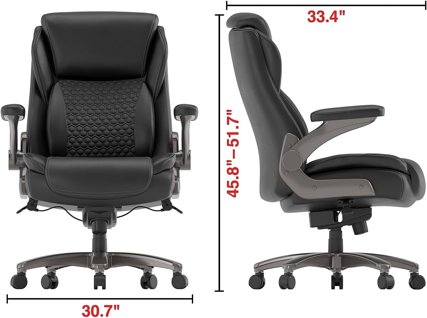 Staples Randolph Ergonomic Bonded Leather Executive Big & Tall Chair, 400 lb. Capacity, Black