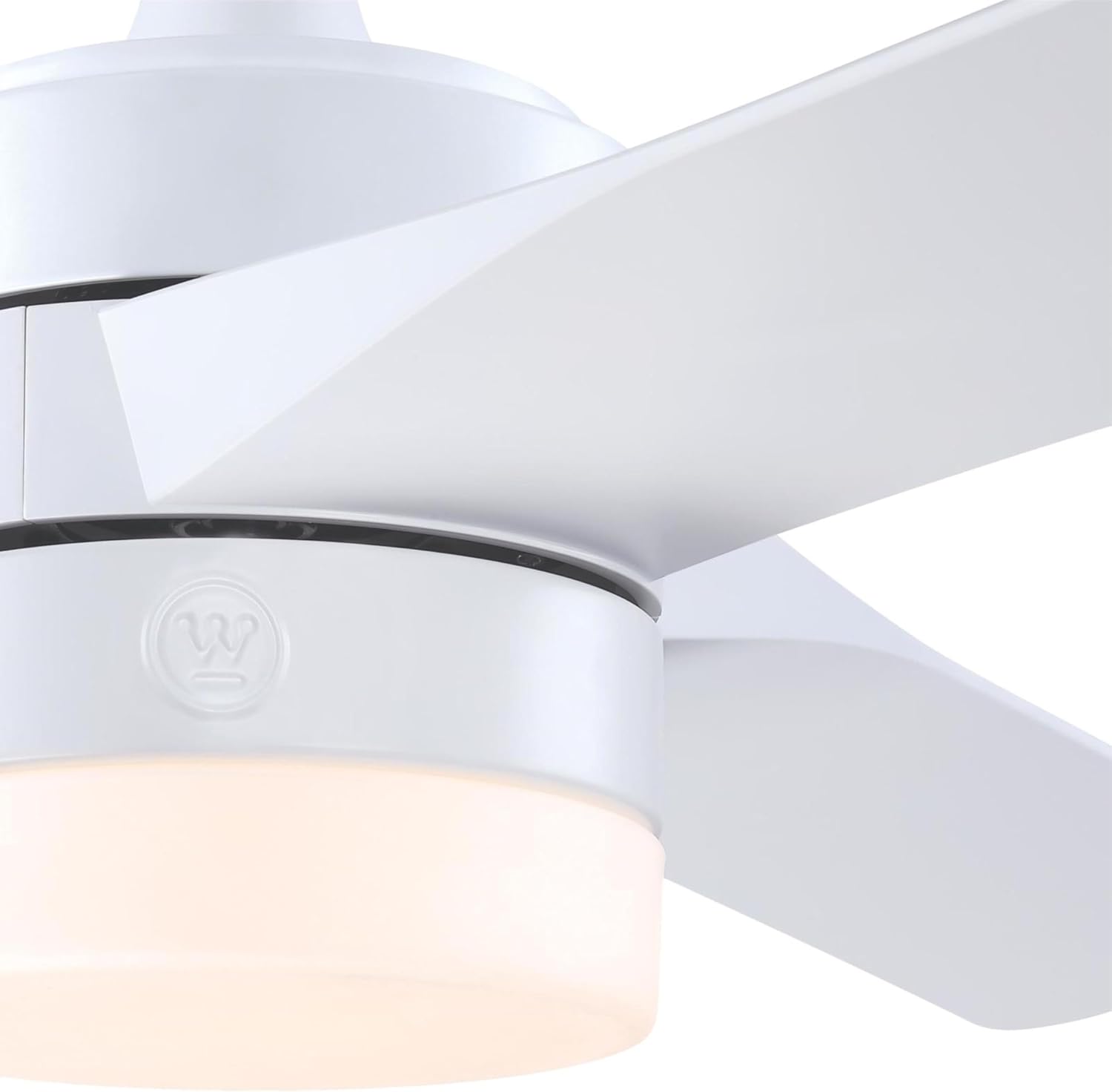 Westinghouse Lighting Alta Vista Contemporary Indoor/Outdoor Ceiling Fan, Dimmable LED Light Fixture with Opal Frosted Glass, Remote Control, 52 Inch, Matte White Finish, DC Motor