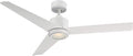 Modern Forms Lotus Indoor and Outdoor 3-Blade Smart Ceiling Fan 54in Matte White with 2700K LED Light Kit and Remote Control, (FR-W1809-54L-27-MW)