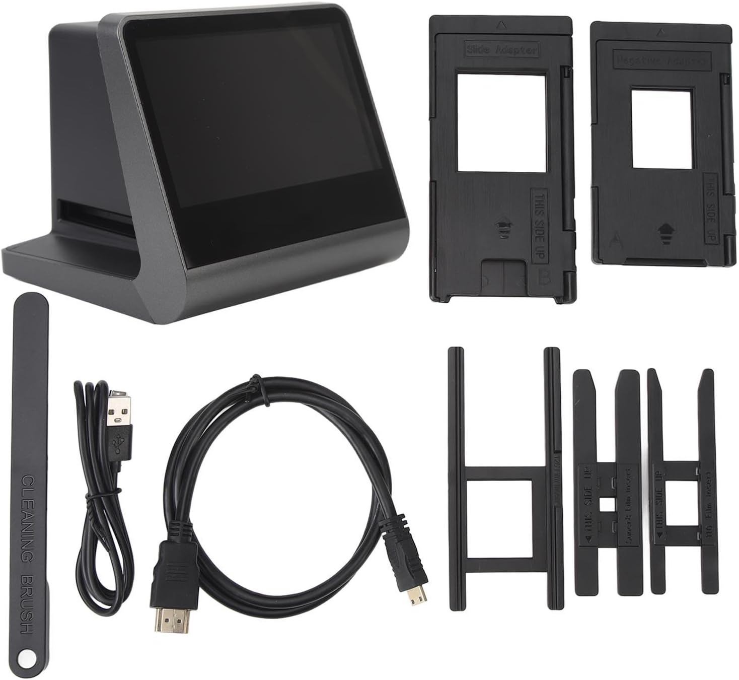 Digital Film Scanner, 16MP 5 Inch LCD Screen, Converts 35mm 126 110 Super 8mm, Black White Negatives, 16GB Memory, Compatible, for Film Slide Digitization