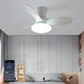 Ceiling Fans Lights with APP & Remote Control, Ceiling Fans with Lights and Remote, Modern Reversible Small Flush Mount Ceiling Fan 3 Colors Quiet 6 Speeds Ceiling Fan, for Bedroom/Patio(White)