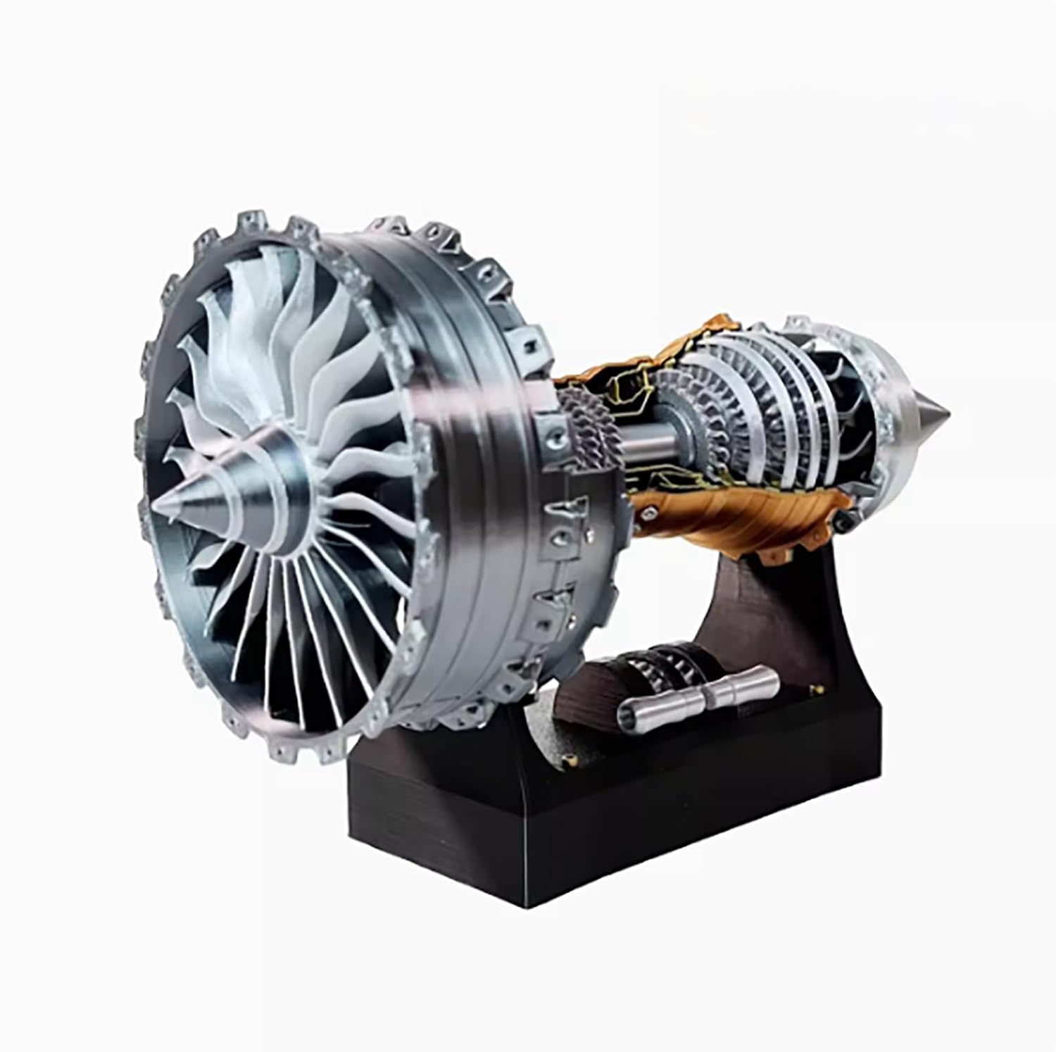 TR900 Turbofan Engine Model, Adjustable Speed Aircraft Engine Turbojet Engine Model with Light, Mechanical Science Education Toy Desk Decor Gift Ideal for Adult (24CM)