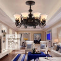 Retro Chandelier, Negative Ion Invisible Ceiling Fan Light with Remote Control, Three Functions Include Lighting, Fans and Clean Air