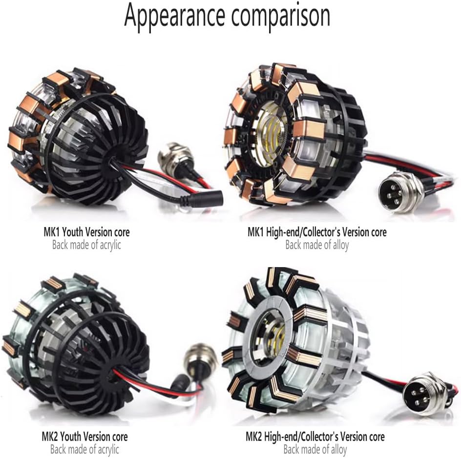 DIY Arc Reactor Model Toys, 1/1 Scale MK2 Arc Reactor Tech Desk Ornament Gift for Teen Adult (KIT Version/MK2 Youth Version)