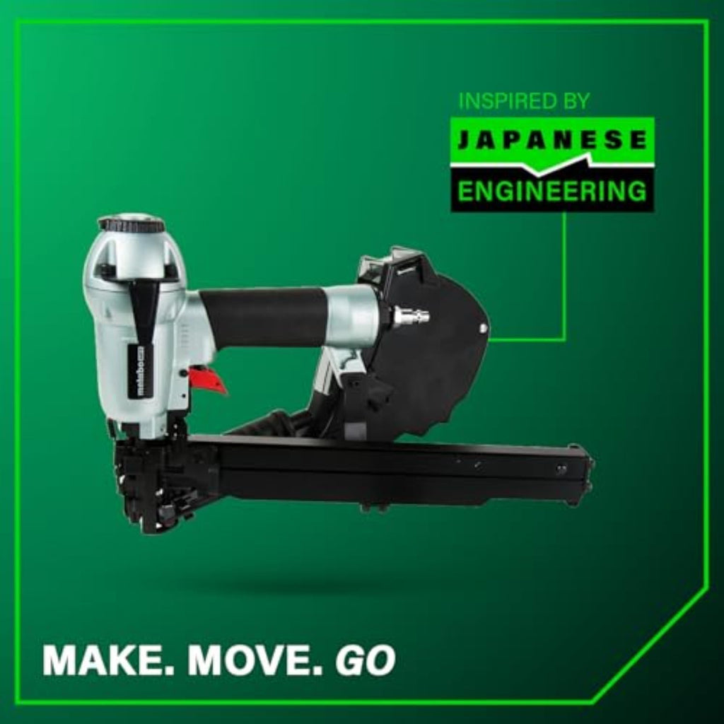Metabo HPT Cap Stapler, Pro-Preferred Pneumatic Power Nailers, Crown Stapler for Roofing Felt, Foam Insulation & House Wrap, 18 Gauge, Up to 200 7/16' Crown Staples, Length 7/8' to 1-1/2', N3808AP