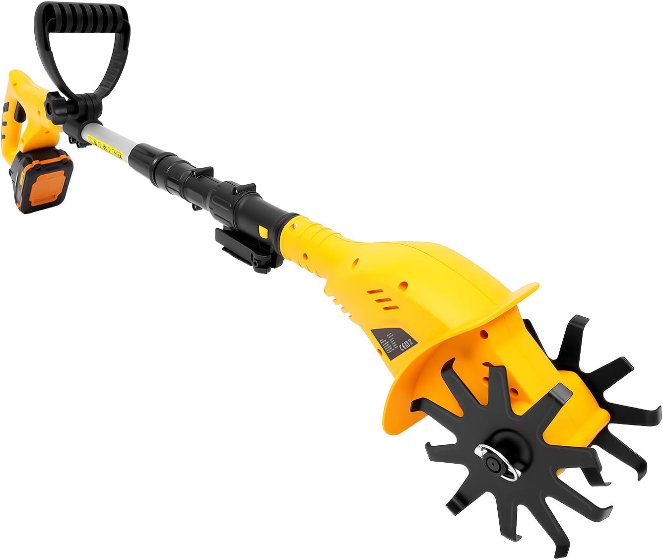 20V Cordless Electric Garden Tiller, 250RPM Handheld Tiller Cultivator with 2.0Ah Battery & Charger, 9.8' Tilling Depth, Lightweight Garden Rototiller for Lawn Gardening Soil Cultivation