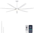 Ohniyou 72'' Large Ceiling Fan with Lights, High CFM Industrial Ceiling Fan with Remote/APP, 7 Aluminum Blades, Dimmable, for Outdoor Patio, Shop, Garage, White