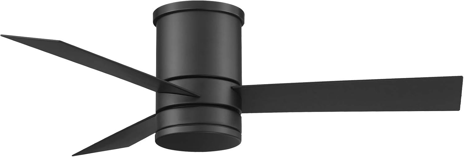 Axis Smart Indoor and Outdoor 3-Blade Flush Mount Ceiling Fan 44in Matte Black with 3000K LED Light Kit and Remote Control works with Alexa, Google Assistant, Samsung Things, and iOS or Android App
