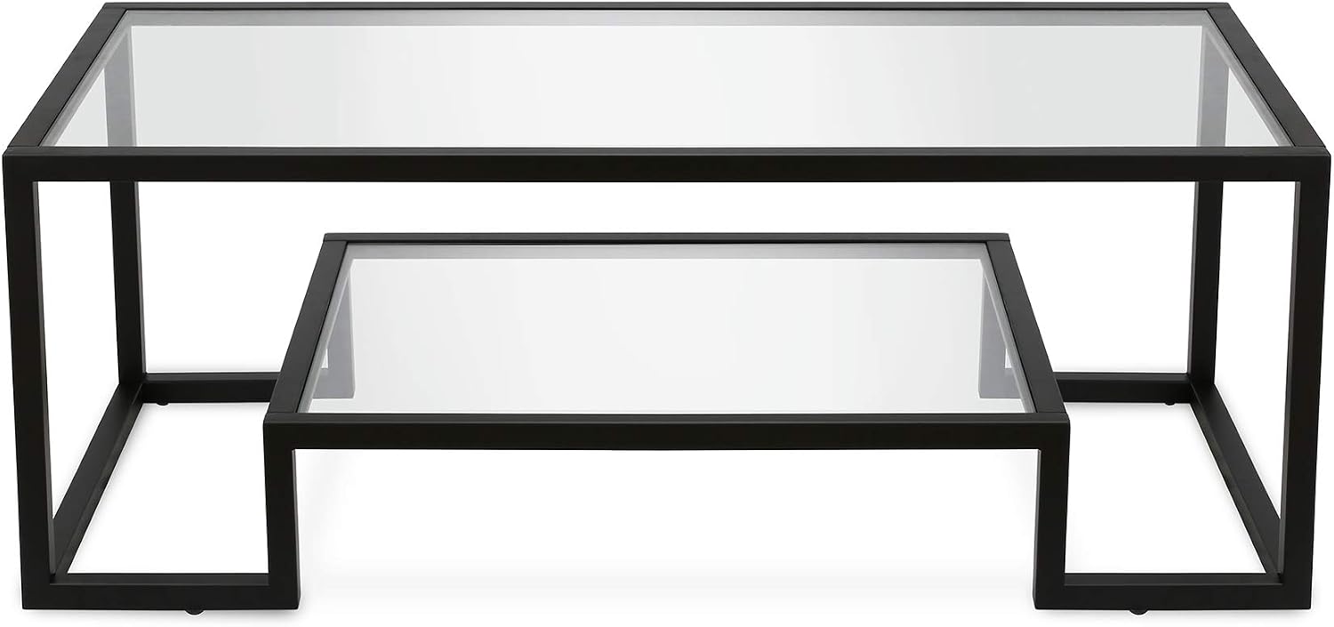 Henn&Hart 45' Wide Rectangular Coffee Table in Blackened Bronze, Modern coffee tables for living room, studio apartment essentials