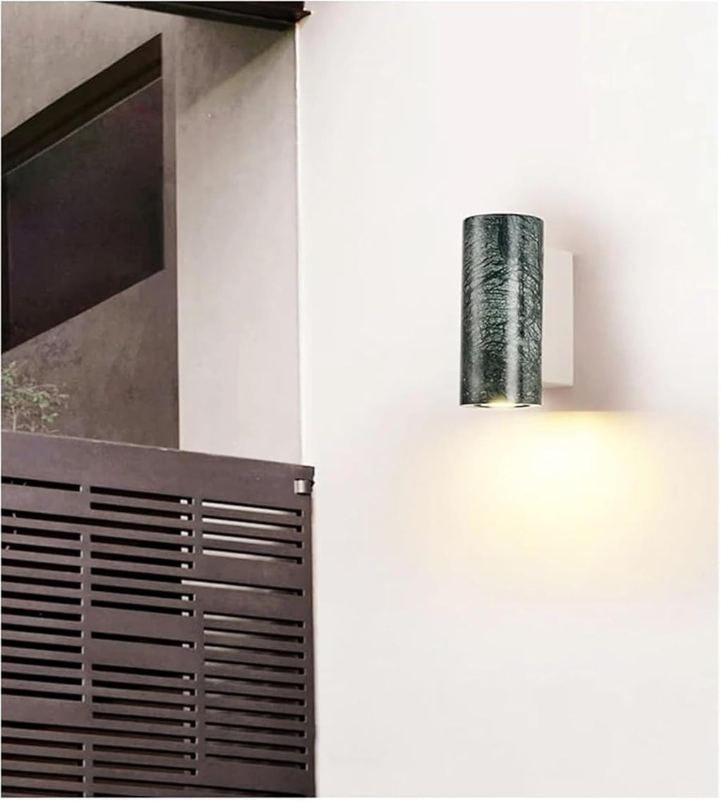 Nordic Minimalist Natural White Marble Modern Living Room Balcony Decoration Spotlight Landscape Corridor Warm Color Wall Lamp Simple(Green)