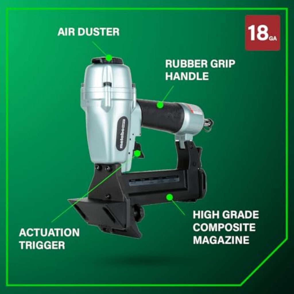 Metabo HPT Flooring Stapler, Pro-preferred Pneumatic Power Nailers, Power Stapler for Hardwood Flooring, 18 Gauge, 1/4' Staples, Length 1/2' to 1-9/16', N4004AB