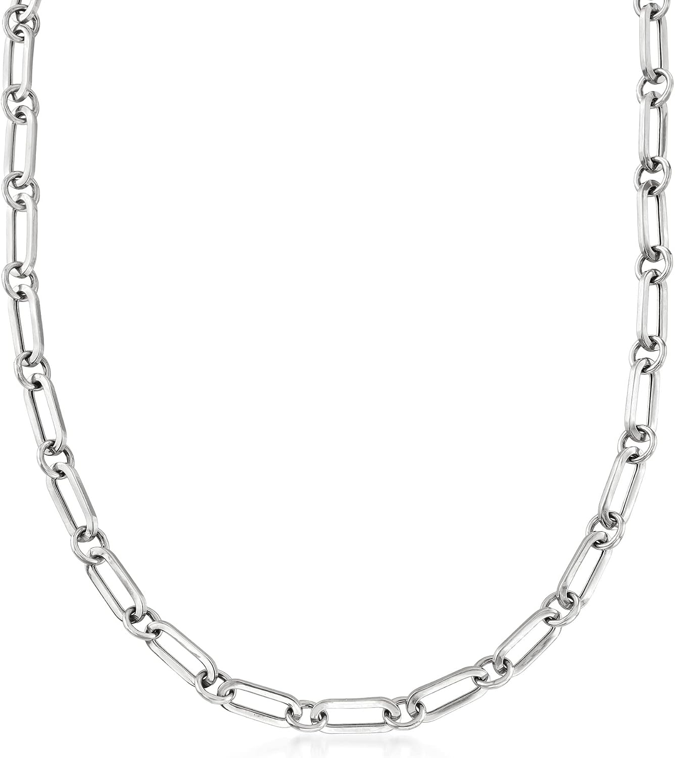 Ross-Simons Italian Sterling Silver Paper Clip Link Toggle Necklace