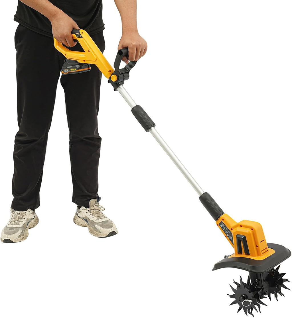 Cordless Tiller Cultivator, Electric Garden Tiller w/270 RPM, 8.7' Tilling Width, 6.3' Depth, Portable Rotary Tillers, for Plowing, Weeding, Turning Over The Soil