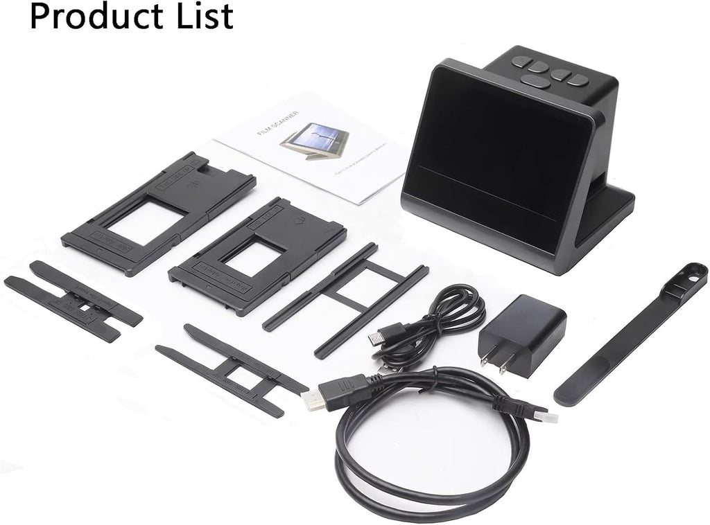 Slide Scanner, Digital Film Scanner, with Large 5' LCD Screen, Convert Color and B and W Negatives and Slides 35mm, High Resolution 22 MP JPEG Photos