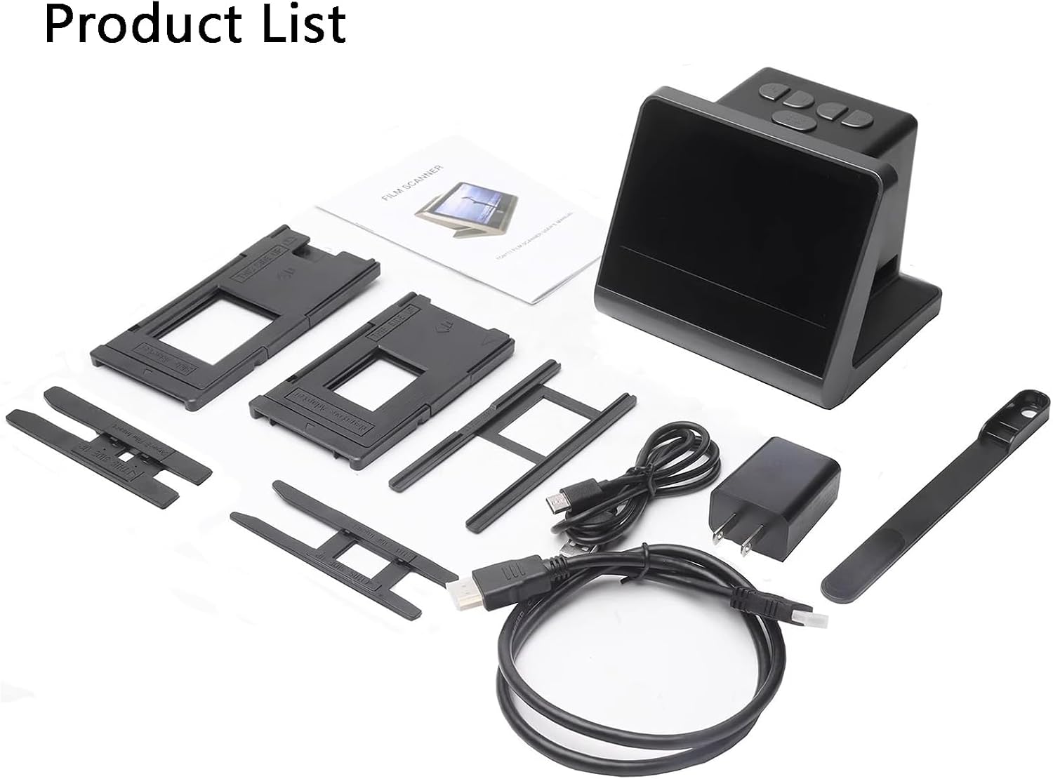 Slide Scanner, Digital Film Scanner, with Large 5' LCD Screen, Convert Color and B and W Negatives and Slides 35mm, High Resolution 22 MP JPEG Photos