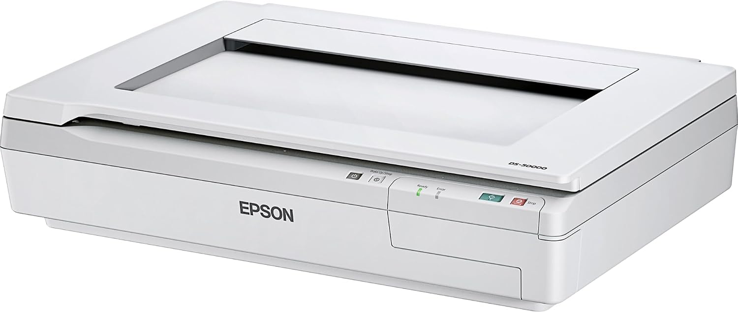 Epson DS-50000 Large-Format Document Scanner: 11.7' x 17' flatbed, TWAIN & ISIS Drivers, 3-Year Warranty with Next Business Day Replacement