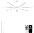 Ohniyou 84'' Large Ceiling Fan with Lights, High CFM Industrial Ceiling Fan Remote/APP Control, 7 Aluminum Blades, 3CCT, for Warehouse, Shop, Garage, White