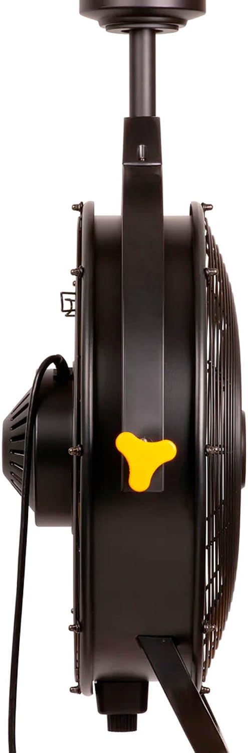MULE 18 in. 3 Speed Ceiling Mounted Plug-In Cord Garage Fan with Remote - 52035-01 (Black & Yellow)