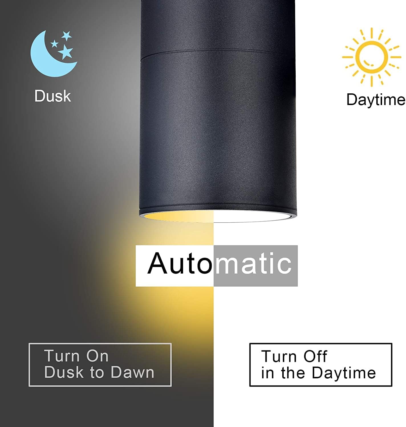 rosykite Dusk to Dawn Outdoor Wall Lighting,Double Up Down Aluminum Waterproof Wall Light with Sensor -Modern Outdoor Light Fixture for Porch, Backyard and Patio-ETL Listed (4 Pack)