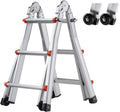 VEVOR 9.5 FT Telescoping Ladder - Compact & Portable Aluminum Extension Ladder, 330lb Load Capacity for Home, Roof, Stairs, Indoor & Outdoor Use