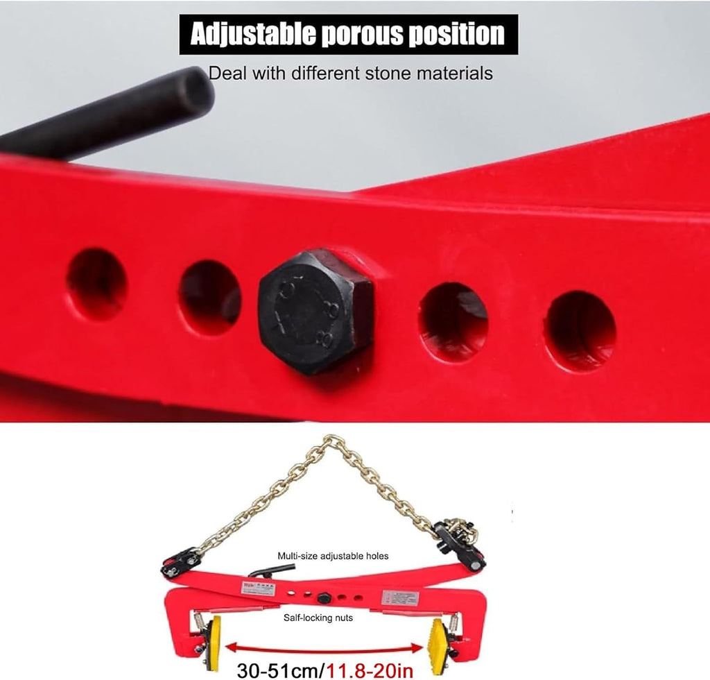 Granite Slab Lifting Clamp Pliers, 30/40/50/60/70/80/90cm Adjustable Jaw Opening Stone Lifting Tool, Roadside Curb Clamp for Handling Concrete Block, Aluminum Plate, Metal Sheet(30-51cm(11.8-20in))