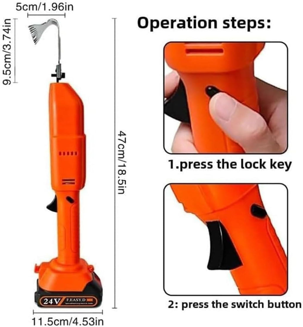Handheld Electric Digging Hoe,Electric Cultivator Hoe & Weeder with Batteries & Long Pole,Mini Cordless Tiller Cultivator,for Loosening Soil,Weeding,Gardens Greenhouse(1 Battery)