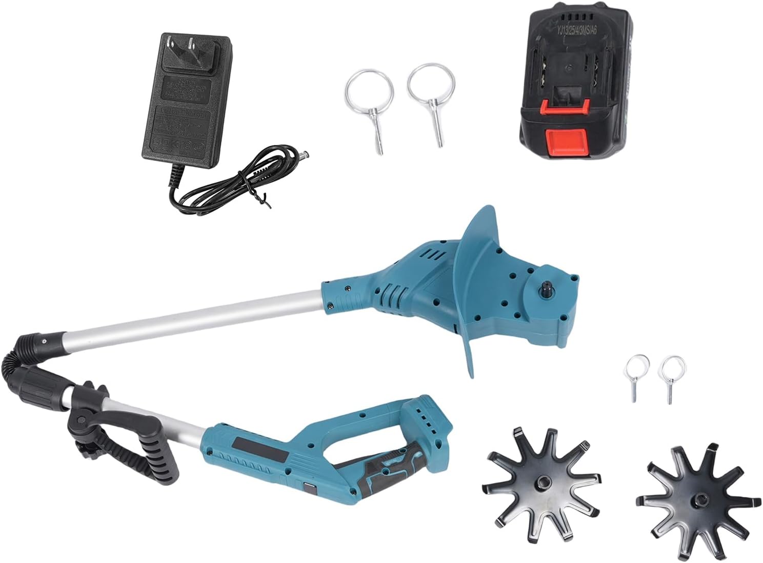 WALFRONT Cordless Tiller Cultivator 21V Electric Garden Tiller for Turning Soil, Weeding, Clearing Old (2)