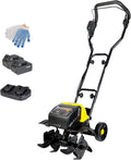 1500W Electric Tiller,Garden Soil Cultivator Rotavator,Foldable Handle, 36cm Tilling Width & 22cm Tilling Depth(4AH)