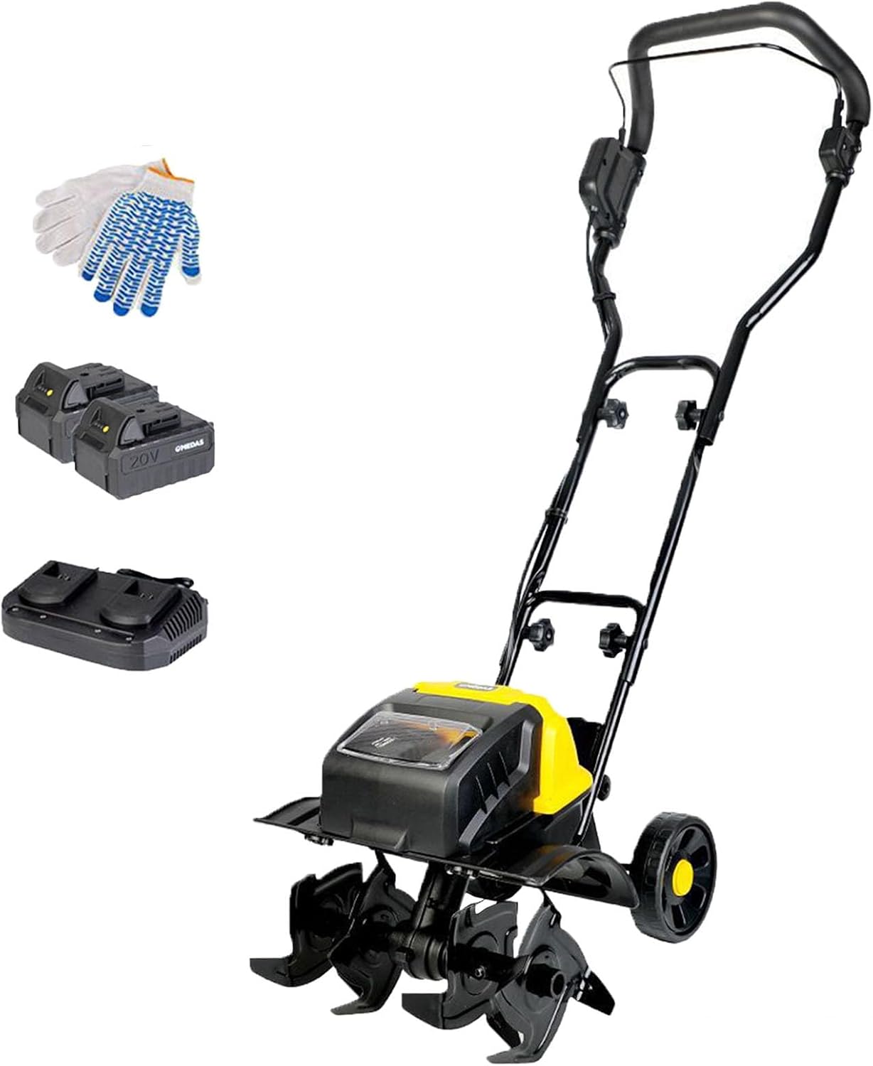 1500W Electric Tiller,Garden Soil Cultivator Rotavator,Foldable Handle, 36cm Tilling Width & 22cm Tilling Depth(4AH)