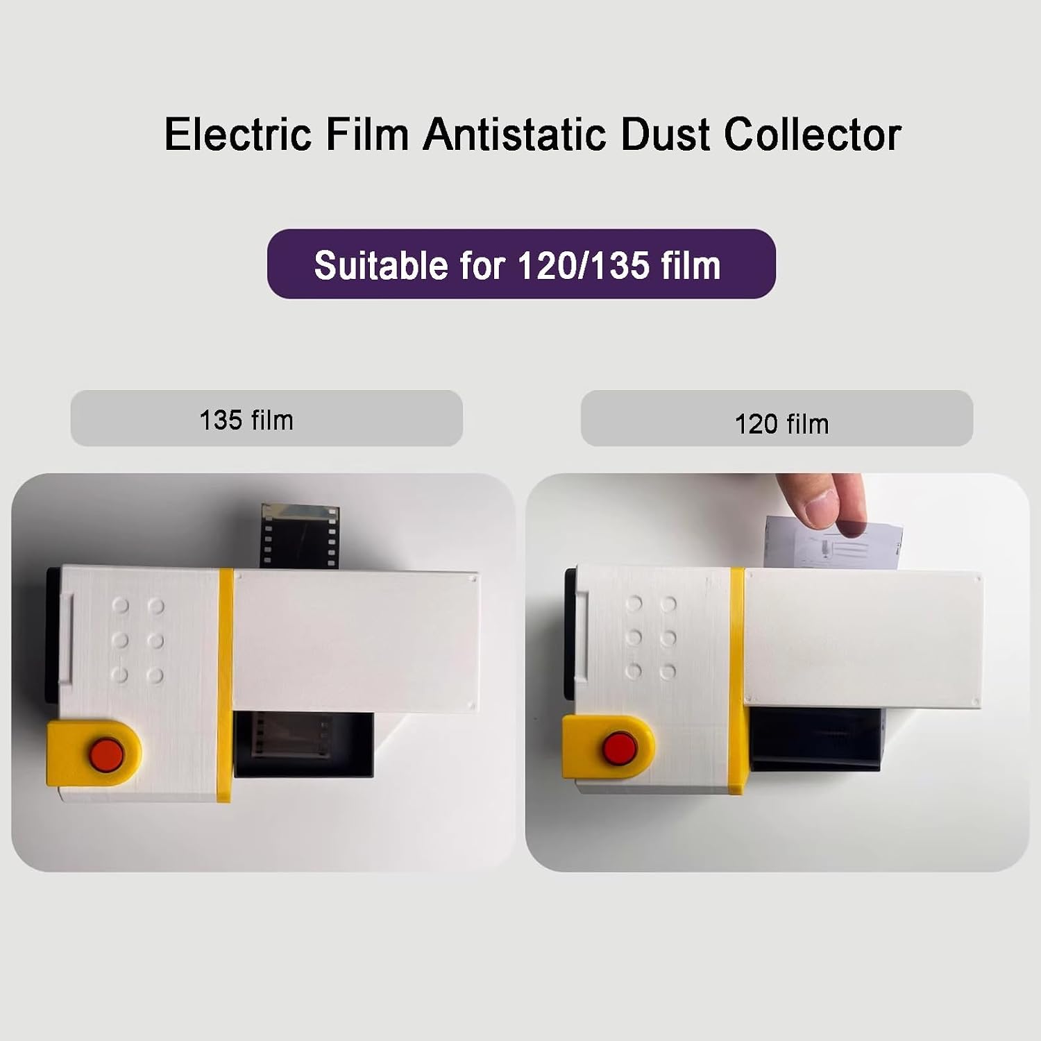135/120 Negative Cleaning Soft Wool Brush, Film Anti-Static Electric Dust Removal Brush, with Filter Fan, Adjustable Pressure, for Darkroom, Photo Shops