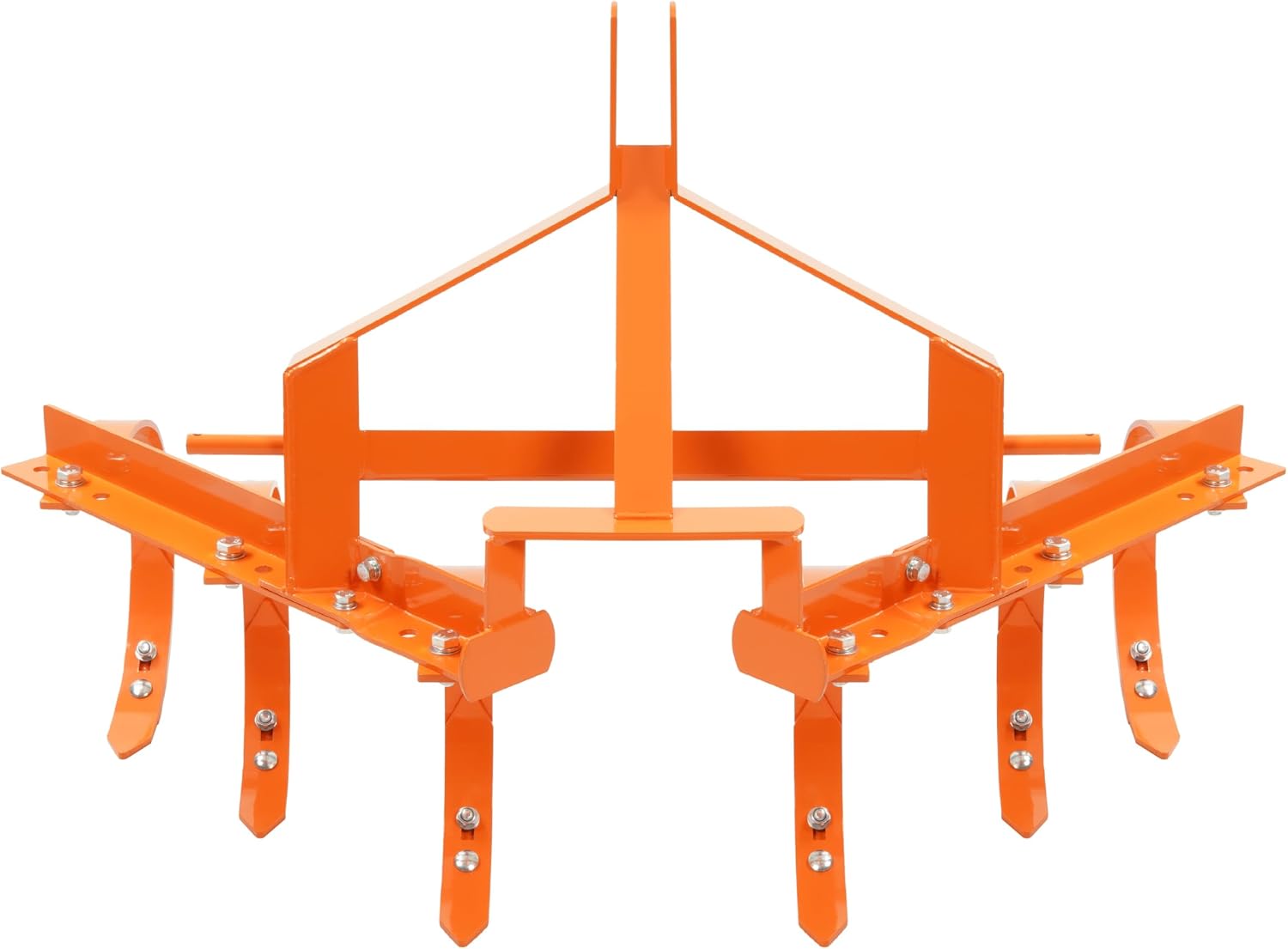 3 Point Cultivator 25-35 HP Category 1 Hitch Heavy Duty Tractor Attachment with 6 Spring Steel Shanks Powder-Coated Steel