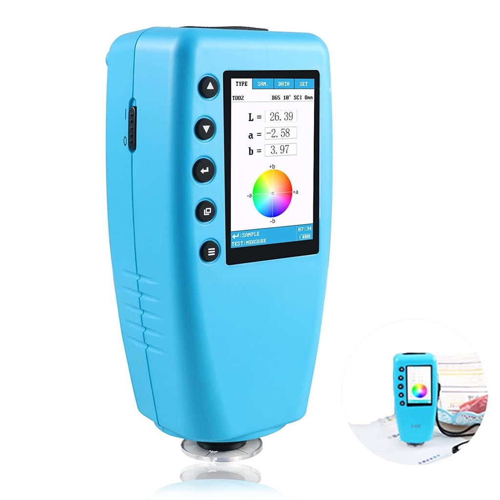 Angchun Handheld Colorimeter - Precise Portable Color Analyzer Digital Color Reader with 8mm Aperture and True -Color Display Tester Kit Lab Colorimeter Color Difference Meter Tester for Multi-Purpose