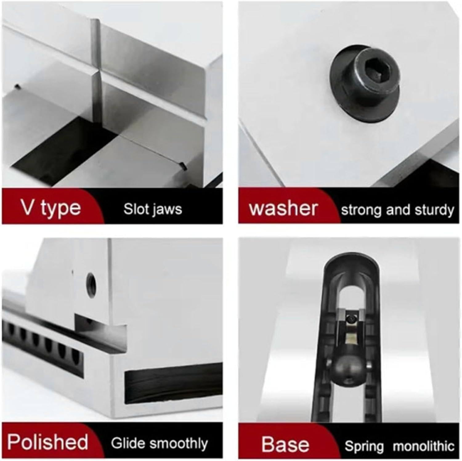 Precision Tool Vise 0.005Mm Precision Milling Vise Screwless Opening Toolmaker Vise Machinist Clamping Vise For Grinding Milling Machine 5inch (2.5in)