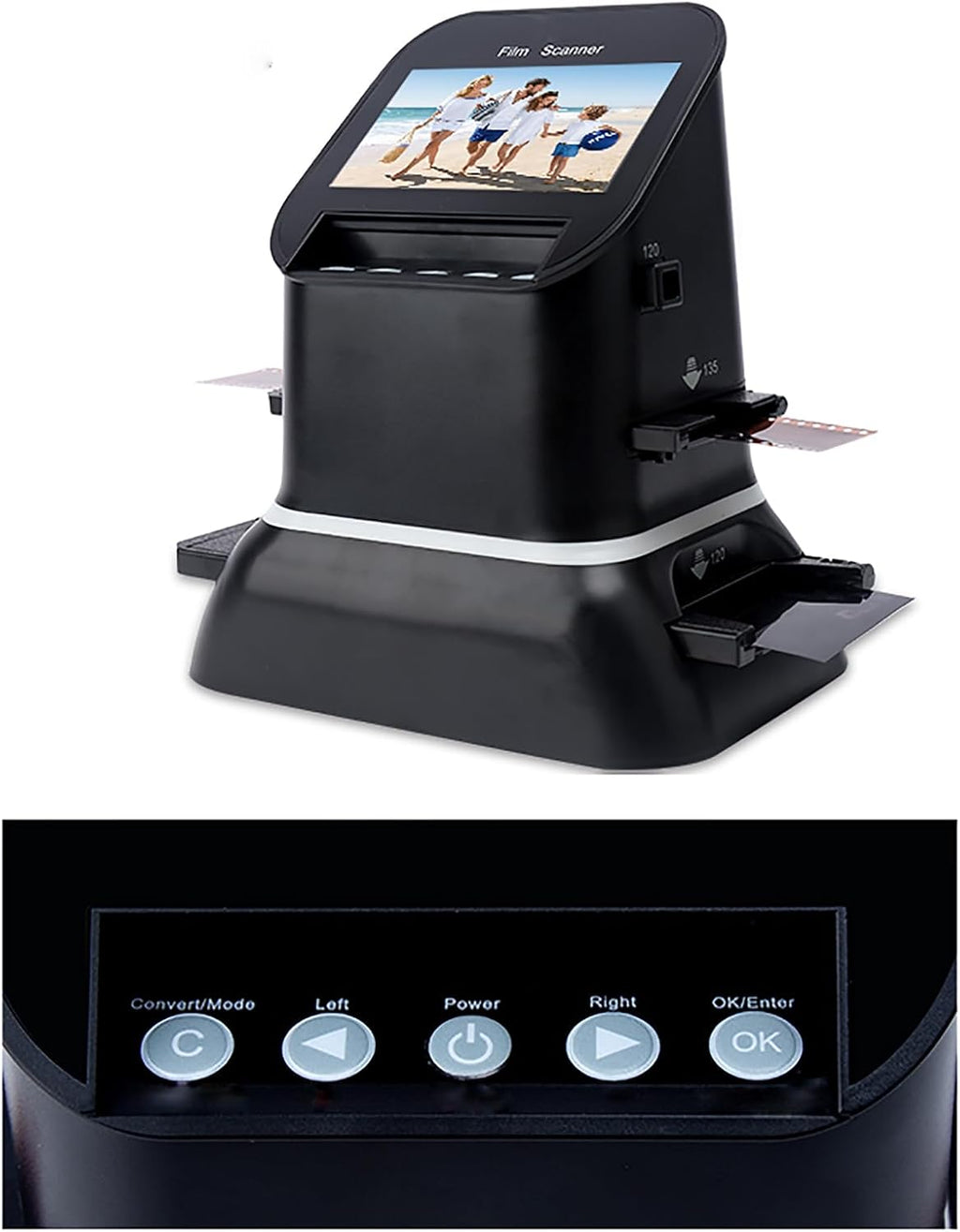 Film and Slide Scanner with 4.3'LCD Screen, Convert 35mm, 135, 126, 127 Negative and Slides to Digital JPEG, 120 Film Scanner, 22 Million Pixels, Digital Film Converter