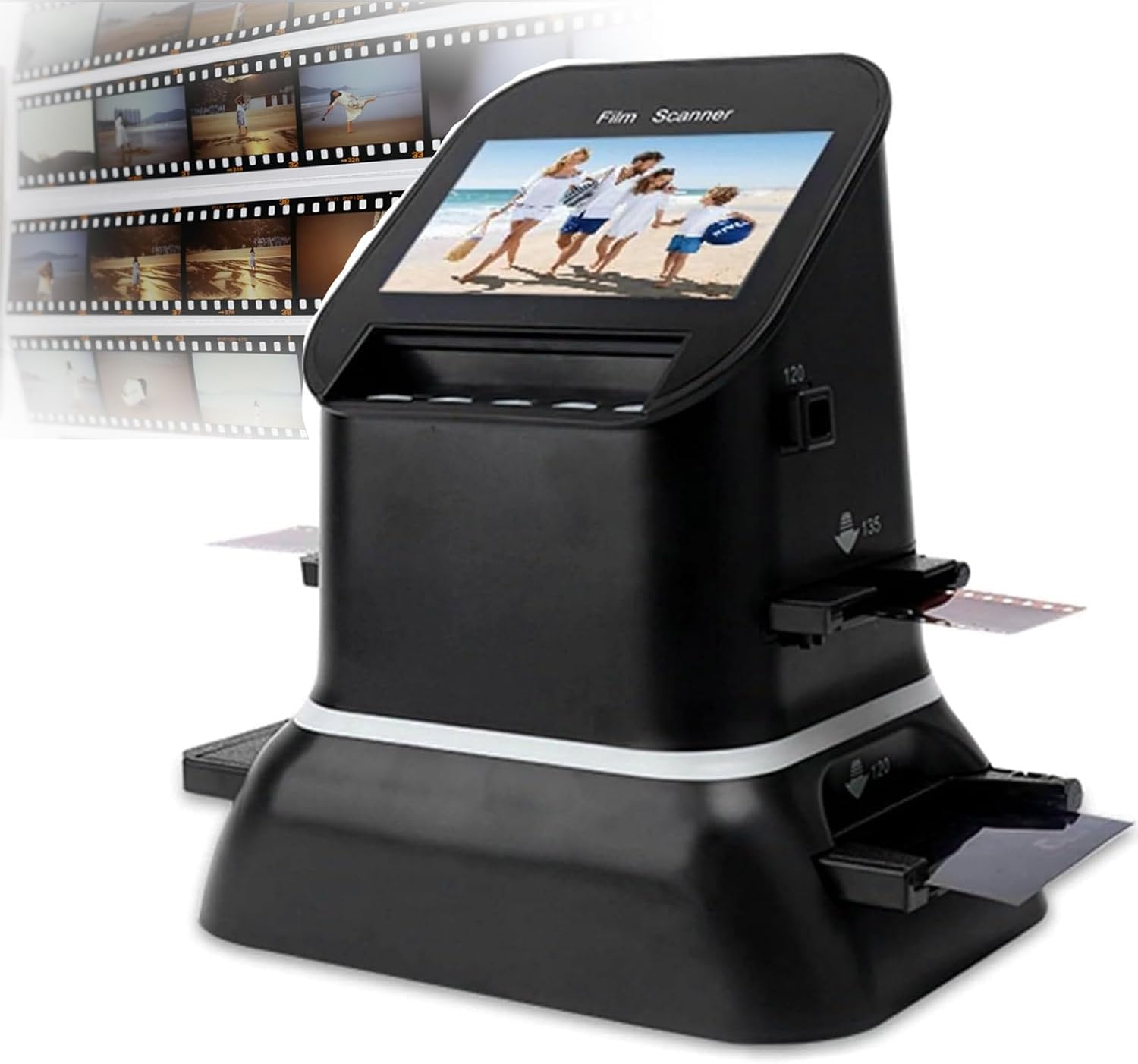 Slide Viewer, Film Scanner, Professional 22MP Negative Scanner Convert 35mm, 120, 127, 126 Slides to Digital JPEG, Editing Preview, No PC Needed