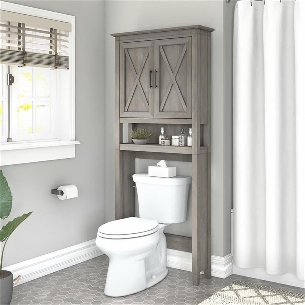 Bush Home Key West Over The Toilet Storage Cabinet in Driftwood Gray