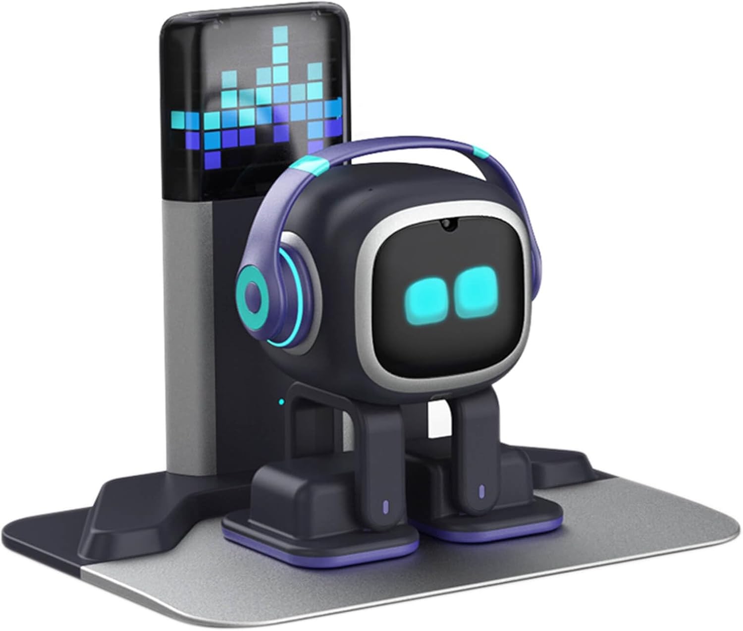 EMOPET AI Desk Robot Companion - ChatGPT Enabled with Voice Commands & Dance Feature, Interactive Robot Pet with Personality, Comes with Charging Home Station